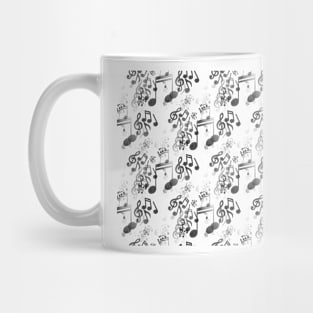 Black and White music notes Mug